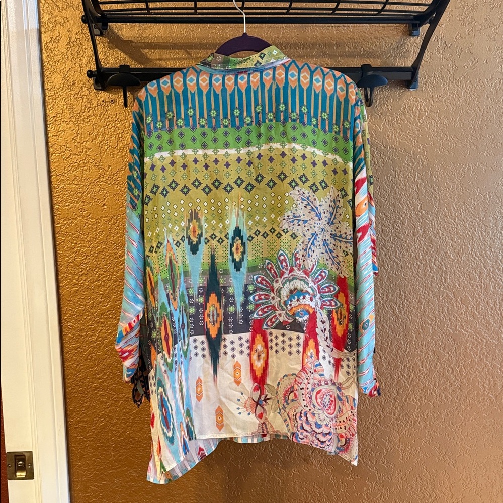 Johnny Was Multicolor Patterned Button Up Shirt - image 3